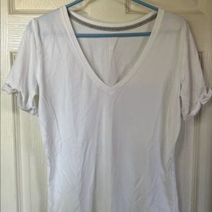 Lululemon T Shirt Women's Size M/L Short Sleeve White V Neck